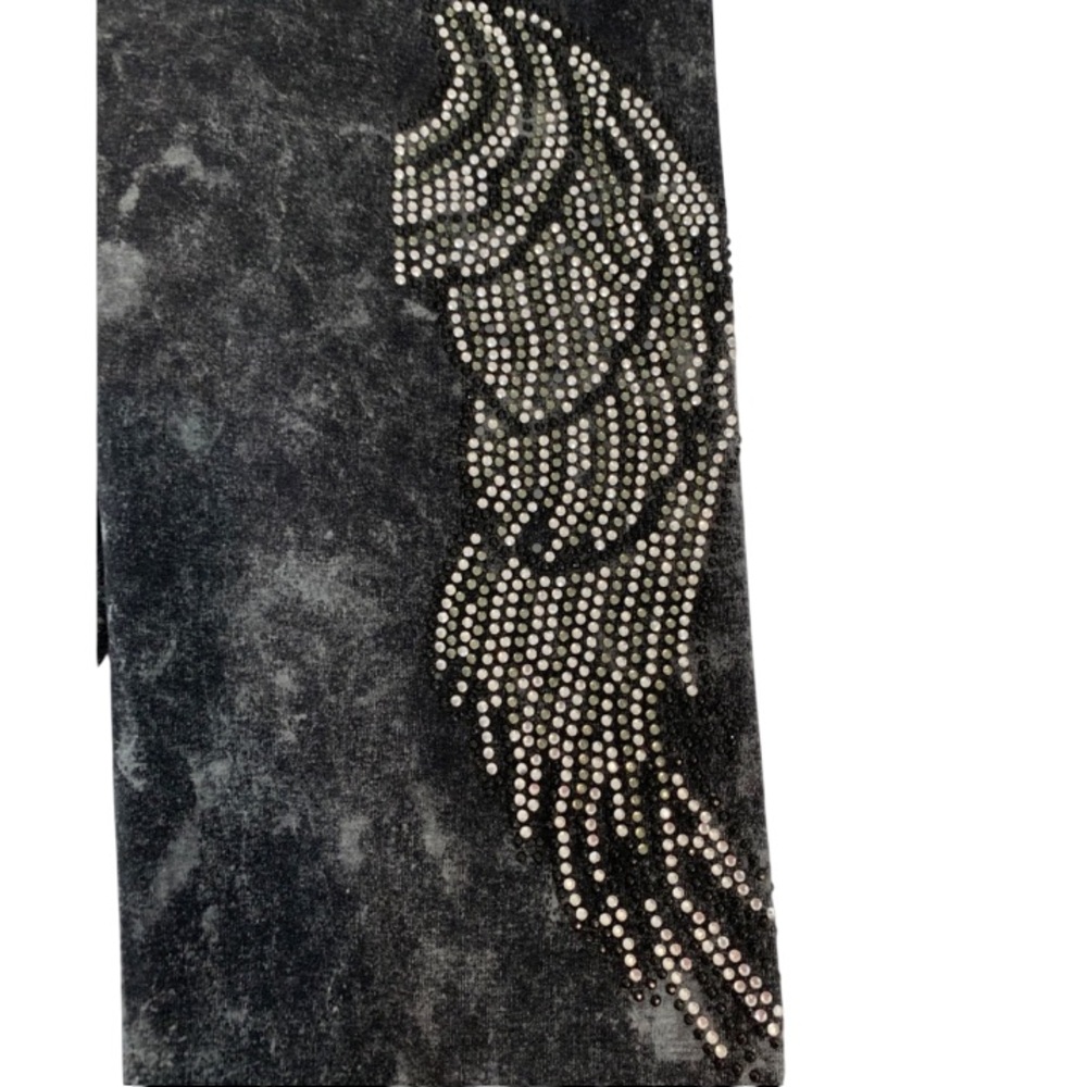 PARIS ANGEL Leggings Rhinestone Angel Wings Black Mineral Wash Medium EUC - Picture 6 of 15